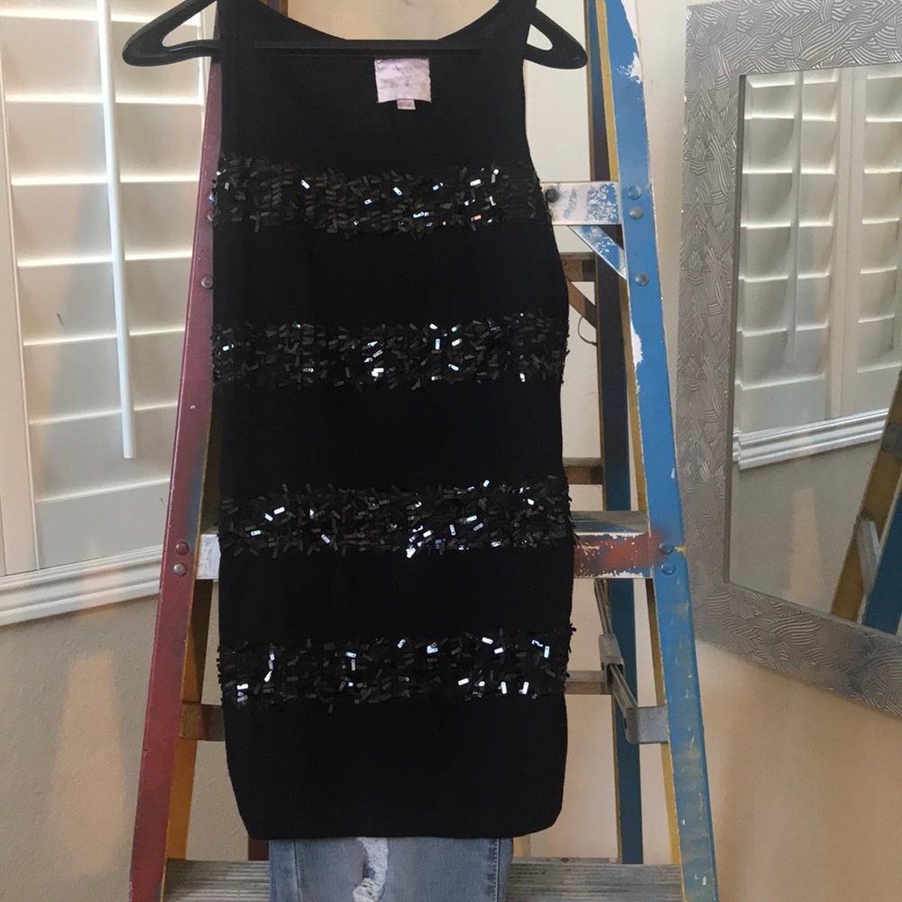 Sequined cotton tank